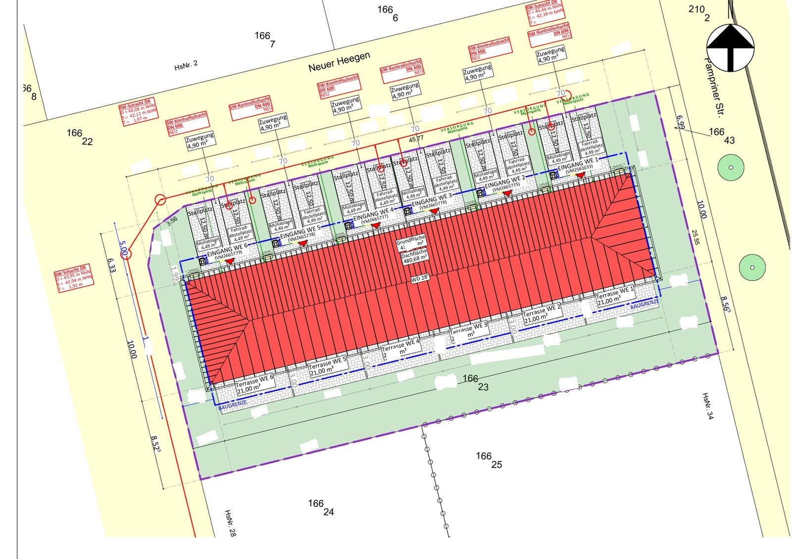 Lageplan Neuer Heegen 29 a-f, Zarrentin am Schaalsee